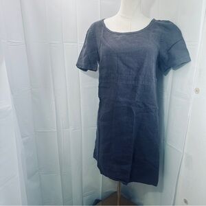 Eileen Fisher Women's Linen Purple Top Tunic Dress Lagenlook Small